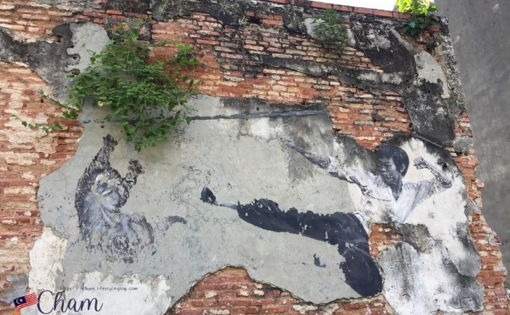 ペナンのウォールアート（ブルースリー）