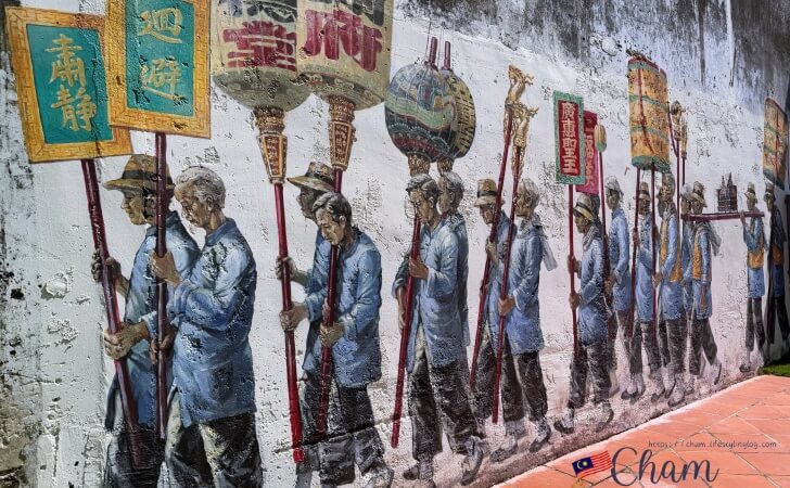 Cheah Kongsi（チャーコンシー）にある大伯公（Tua Pek Kong）の壁画