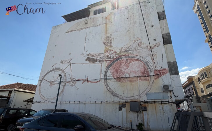 Ernest Zacharevicによるペナンストリートアート（The Awaiting Trishaw Pedaler）