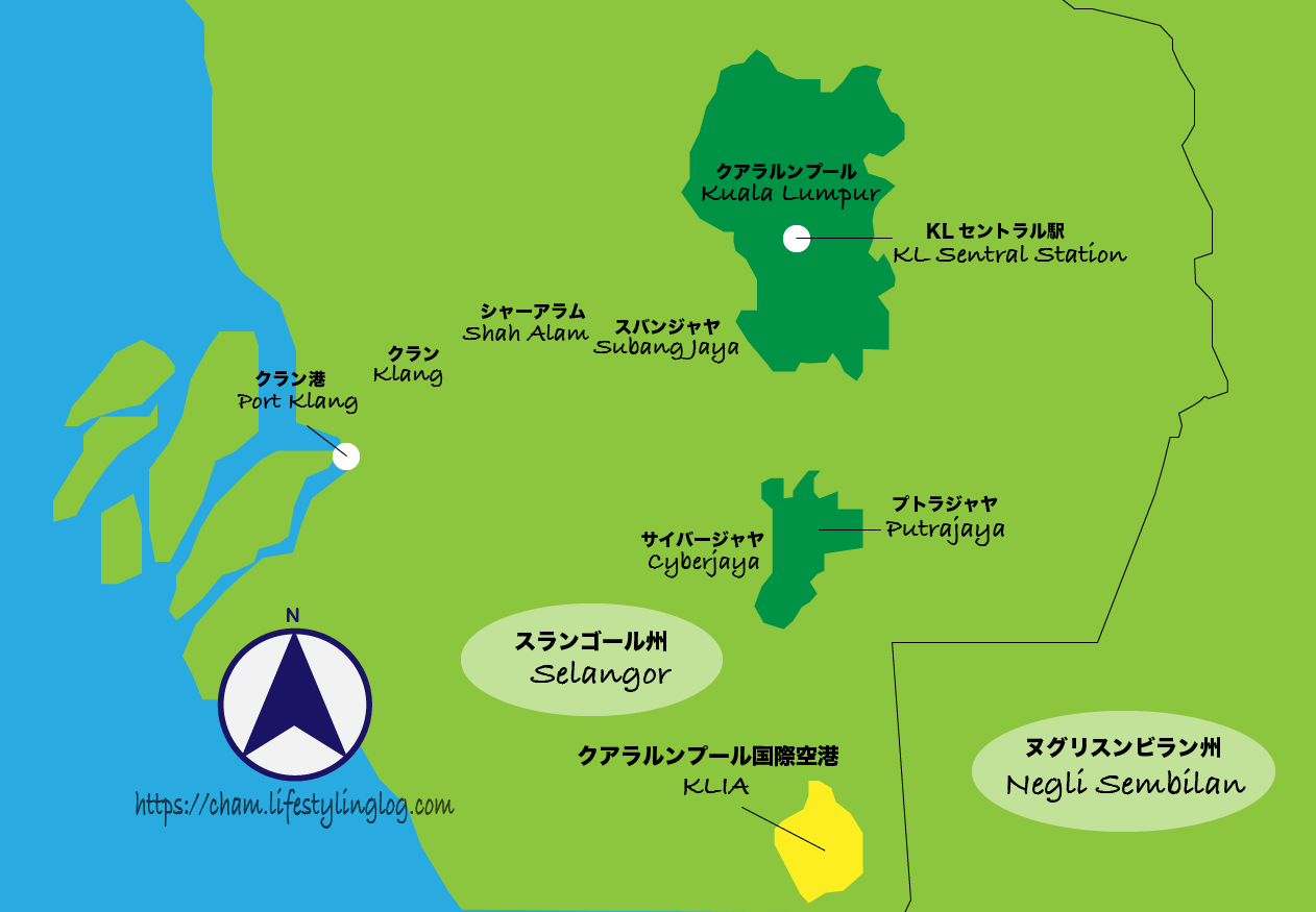 クアラルンプール国際空港の位置を示す地図