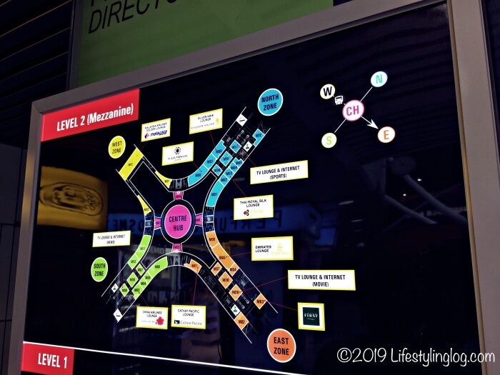 クアラルンプール国際空港（KLIA）サテライトビル（Level2メザニン）のフロアマップ