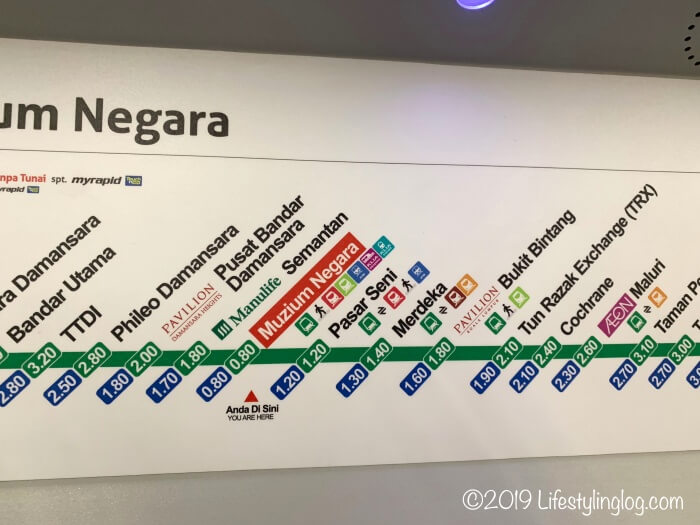 クアラルンプールMRTの路線図