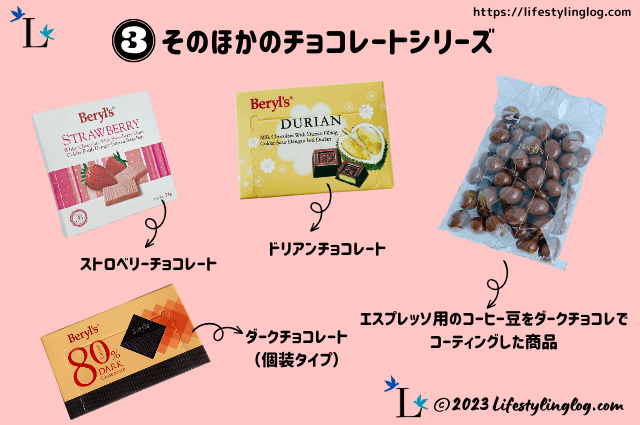 マレーシアのBeryl's（ベリーズ）のそのほかのチョコシリーズ