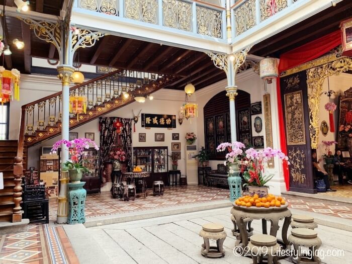 Pinang Peranakan Mansion（ペナンプラナカンマンション）のメインホールにある中庭