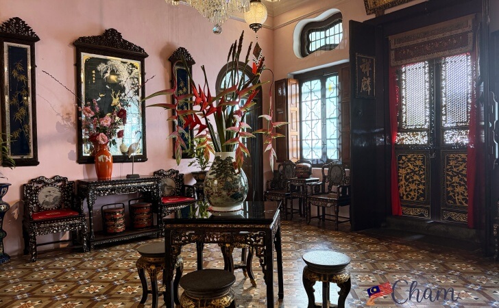 Pinang Peranakan Mansion(ペナンプラナカンマンション)のメインホールにある中庭
