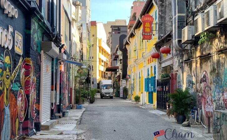 鬼仔巷（Kwai Chai Hong）のストリートがあるLorong Panggung