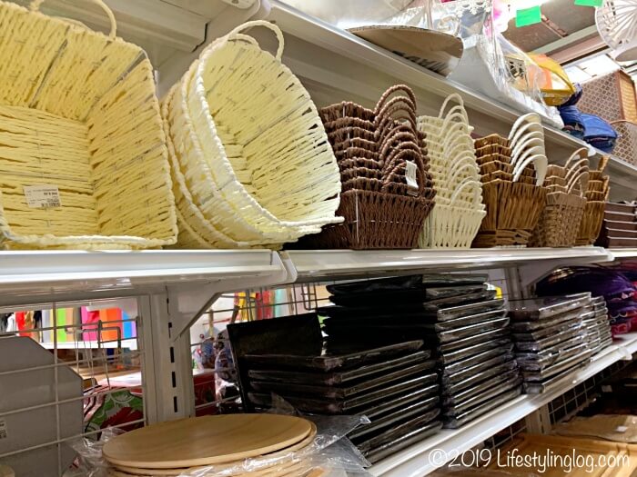 The Basket Shopの店内で販売されているバスケット商品