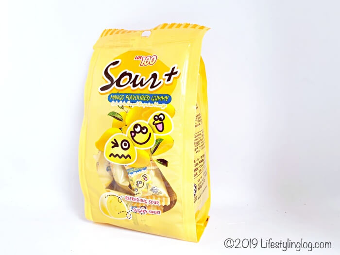 LOT100のSour+（サワープラス）マンゴフレーバーグミ