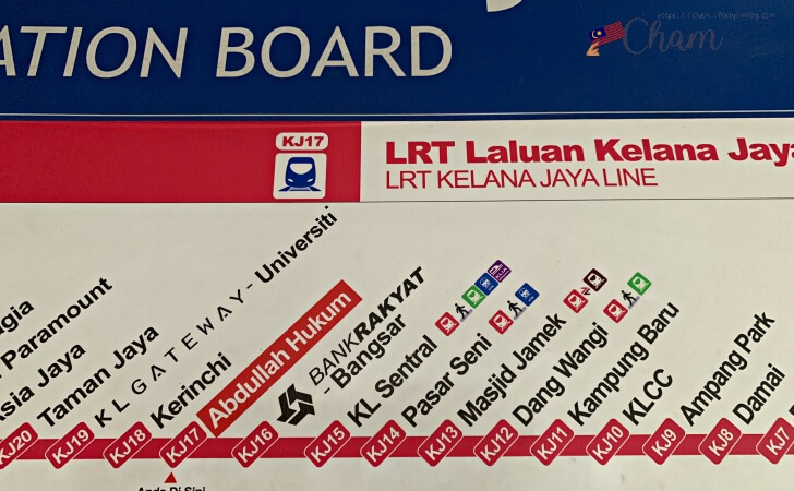 LRT（Kelana Jaya Line）の路線図