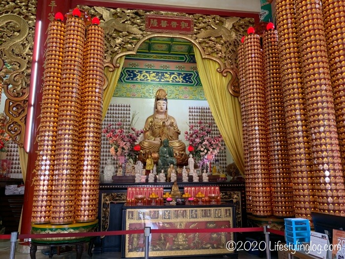 クアラルンプールの天后宮（Thean Hou Temple）に祀られている観音菩薩