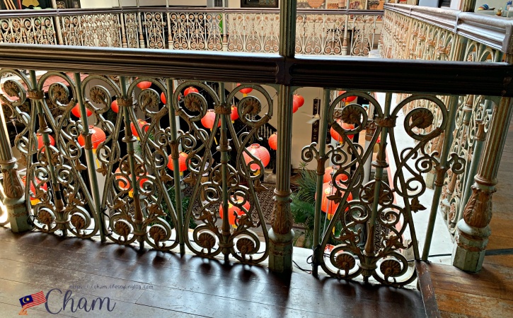 ブルーマンション(Cheong Fatt Tze Mansion)の2階部分に見られる鋳鉄