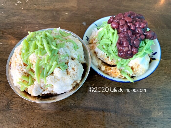 Kwong Wah Ice Kacang（光華）のアイスカチャン（ABC）とチェンドル（Cendol）