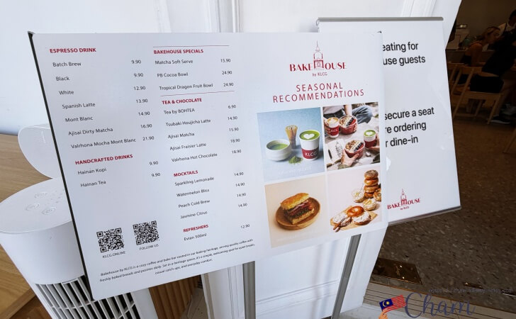 Sultan Abdul Samad BuildingにあるBake House by KLCGのメニュー