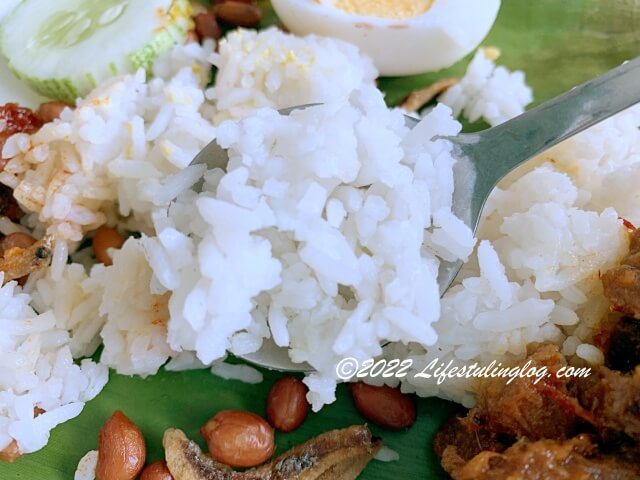 Nasi Lemak Salehaのココナッツライス