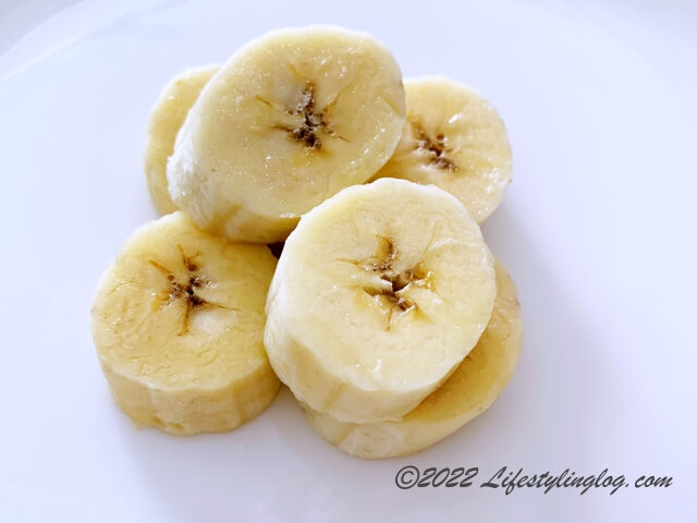 スライスしたPisang Nangka（ピサンナンカ）