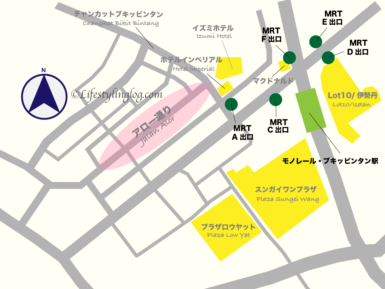 ブキッビンタンの最寄駅の位置を示す地図