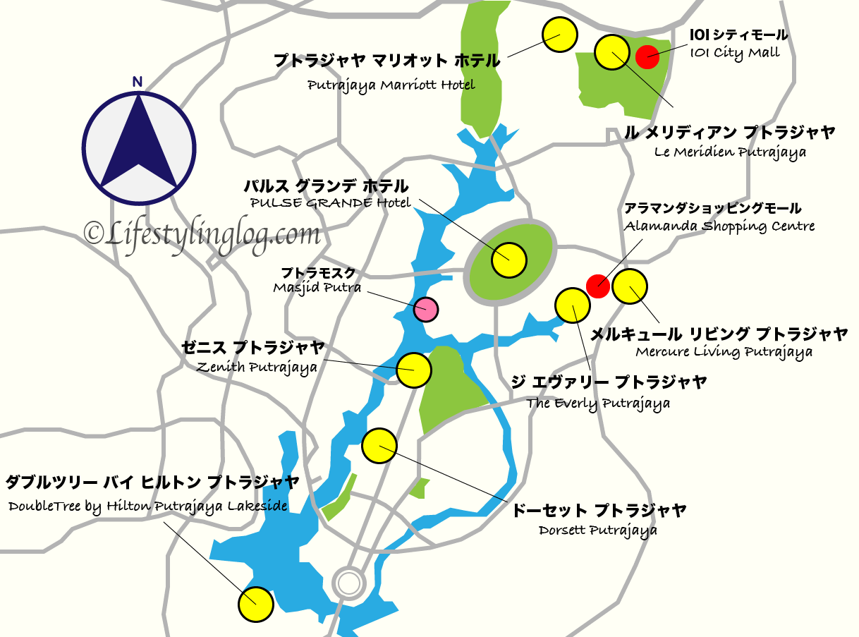 Putrajaya（プトラジャヤ）にあるホテルのイメージマップ