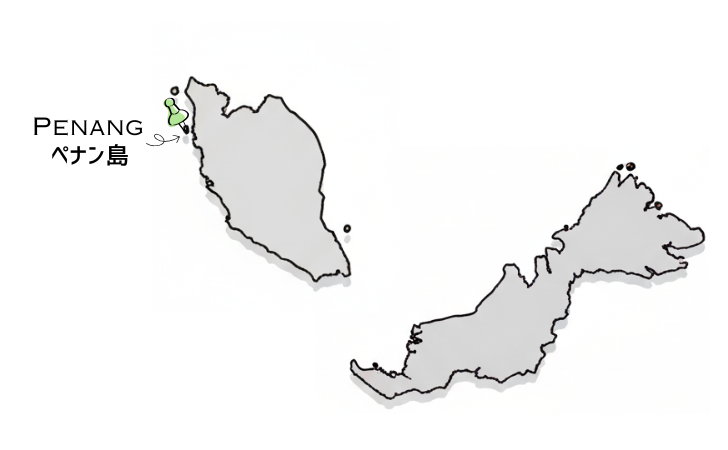ペナン島の位置を示す地図