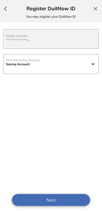 HongLeong BankアプリでDuitNow IDを登録しているところ