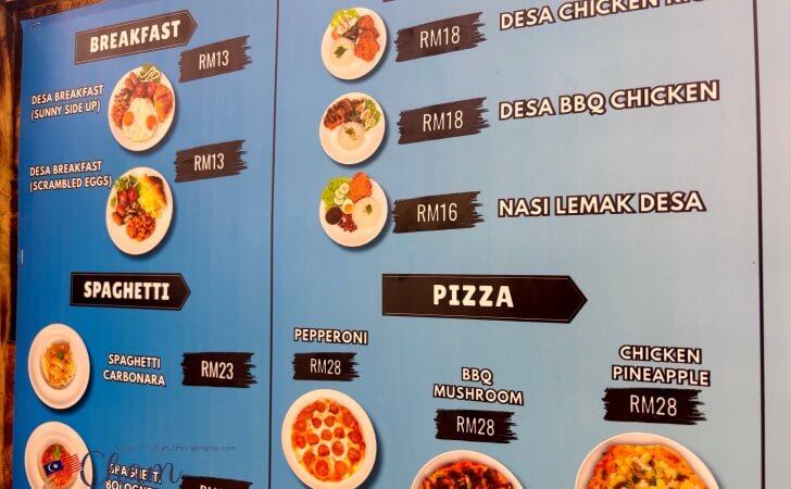 Desa Dairy Farm（デサデイリーファーム）カフェのフードメニュー