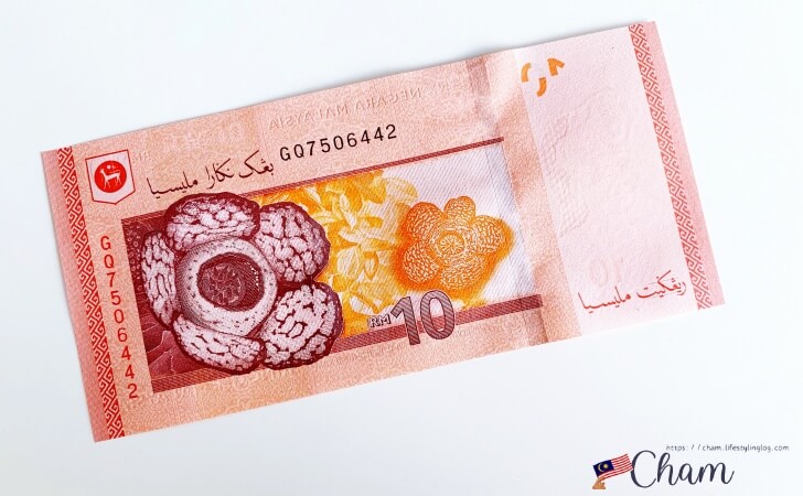 マレーシアの10リンギット紙幣の裏面のデザイン