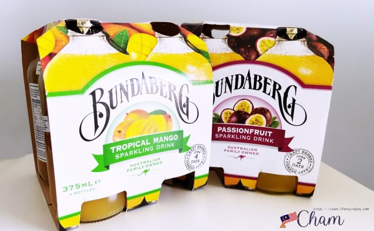 Bundaberg（バンダバーク）のトロピカルマンゴーとパッションフルーツのスパークリングドリンク