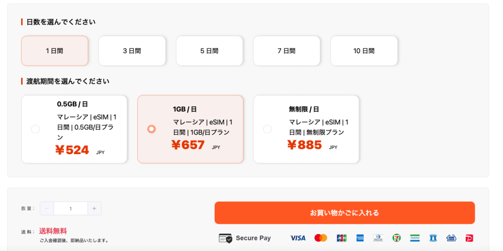 マレーシアで使えるTORA eSIMのプランと料金