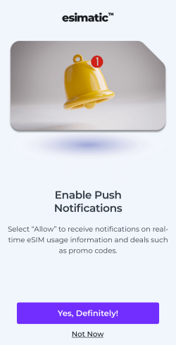 Esimatic(エシマティック)アプリのプッシュ通信許可画面
