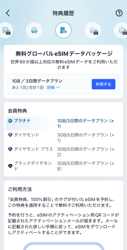 Trip.comのプラチナ特典でもらえる無料eSIM