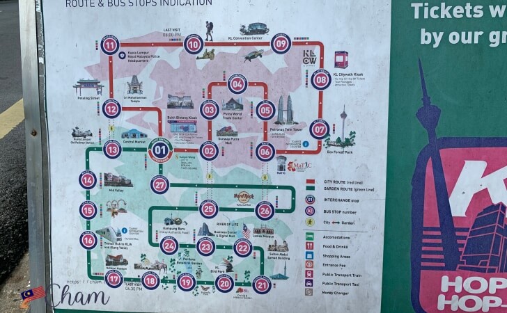 Hop-on Hop-offの地図