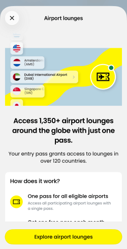 Sailyアプリで空港ラウンジ検索画面