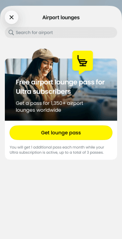 Sailyアプリの空港ラウンジ検索画面