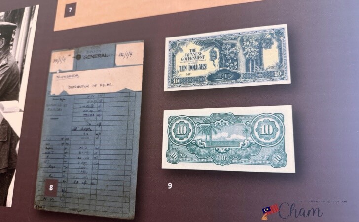 Seri Negara（セリネガラ）に展示されている日本統治時代の紙幣