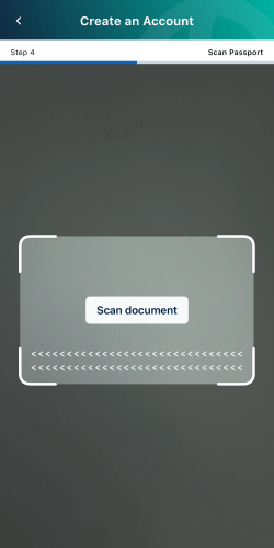 MyNIISe(マイニース)のパスポート顔写真スキャン画面