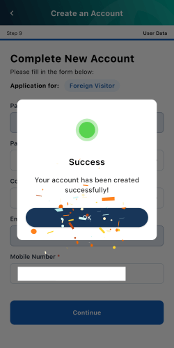 MyNIISe(マイニース)でアカウント作成完了した画面
