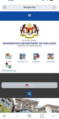 Jabatan Imigresen Malaysiaのトップページ