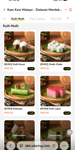 Kaw Kaw Malaya(カウカウマラヤ)のクエメニュー