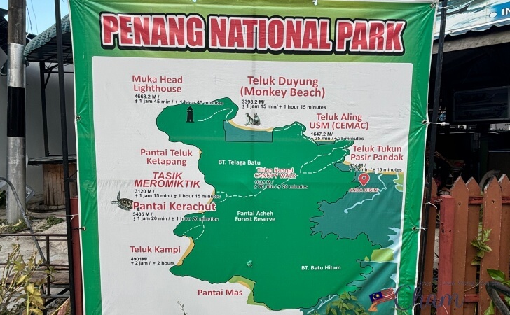 ペナン国立公園の地図