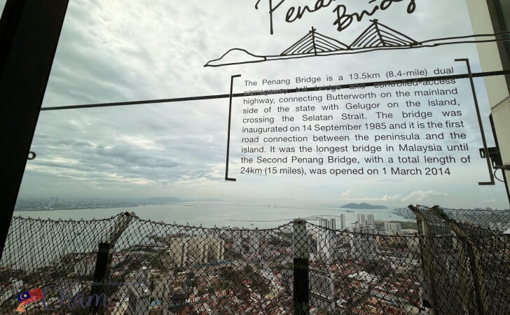 The TOPの展望台にあるペナンの名所についての案内