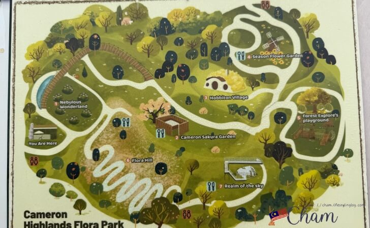 キャメロンハイランドフローラパーク(Cameron Highlands Flora Park)の園内マップ