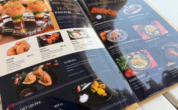 Saudagarの軽食メニュー
