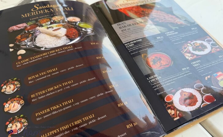 SaudagarのThali（ターリー）メニュー